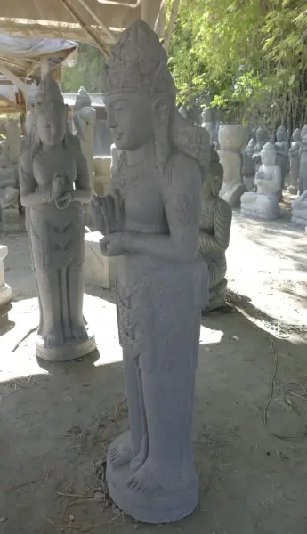 Product image 4 of the product “Standing Dewi Sri, position greetings turning the wheel ,160cm high riverstone grey ”